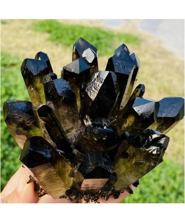 Natural Crystal Rough Crystal Cluster Natural Beatiful Black Quartz Crystal Cluster Specimen (Size : 650-700g) - Buy Online on GoSupps.com