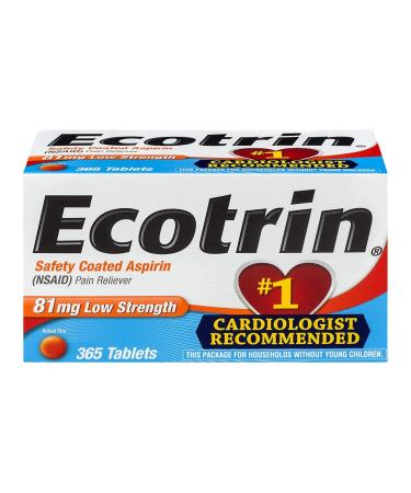 Ecotrin 81 mg Low Strength Tablets 365 Count (Pack of 1)
