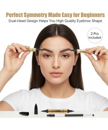Crayon sourcils 2 en 1 tanche double extr mit stylo microblading pour sourcils l'aspect naturel stylo sourcils pour femme avec 4 pointes et pinceau pr cis - Buy Online on GoSupps.com