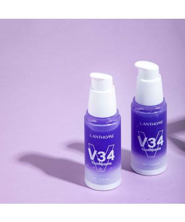 V34 Toothpaste for Teeth Whitening - Effective Oral Care & Stain Removal 30ml Purple Toothpaste - Shop Internationally - Buy Online on GoSupps.com