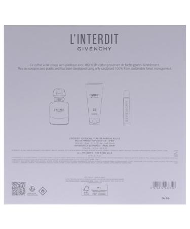 Givenchy LInterdit for Women - 3 Pc Gift Set 2.7oz EDP Rouge Spray 0.41oz EDP Spray 2.5oz Body Milk - Buy Online on GoSupps.com