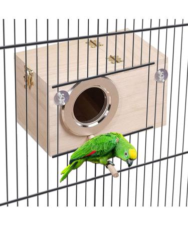 Tfwadmx Parakeet Nesting Box for Parrots - Wooden Breeding Nest for Lovebirds, Cockatoo, Budgie, Finch, Canary (9.8x5.1x5.1) - Buy Online on GoSupps.com