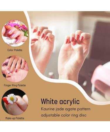 RIYAN 1 Pc Resin Stone Color Nail Art Ring Palette Finger Ring Plate Acrylic Polish Cream Foundation Mixing Nail Art Equipment - Buy Online on GoSupps.com