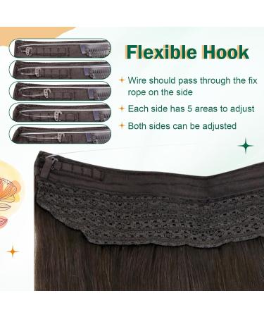 Easyouth Balayage Brown to Ash Blonde Human Hair Extensions 16 Inch - Secret Wire Ombre Brown Fish Line Hair Extension - 80g 1-Wire #2/6/18 - Buy Online on GoSupps.com