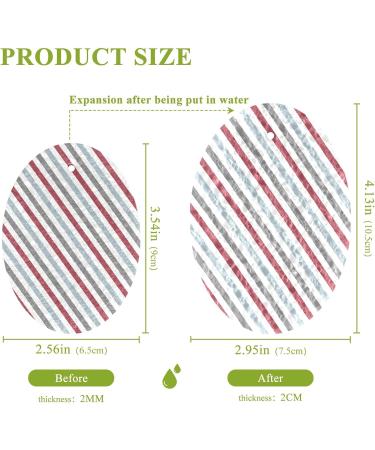 3-Pack Cleaning Kitchen Sponges Oval Retro Stripe Kitchen Cellulose Dishwashing Wood Pulp Cotton - Buy Online on GoSupps.com