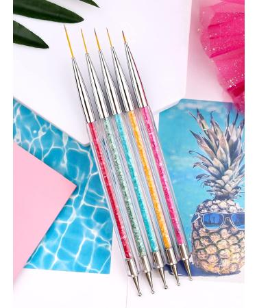 5 Pieces Nail Art Liner Brush & Dotting Pen Set - Ebanku Acrylic Nail Art Tools for Perfect Nail Design - Buy Online on GoSupps.com