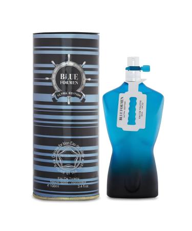 Blue For Men Ultra Sensual Woody Fragrance for Men | Long Lasting Cologne Aromatic Scent Eau de Parfum Natural Spray - Great Holiday Gift 3.4 Fl Oz/100 Ml
