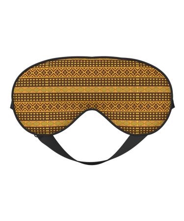 Yellow and Brown Triangles Print Night Blackout Eyeshade with Elastic Strap Fit Shift Work Nap Travel Relaxing