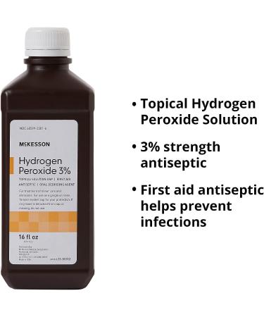 McKesson Antiseptic Hydrogen Peroxide 3% Strength 16oz Bottle - 16 Fl Oz - Buy Online on GoSupps.com