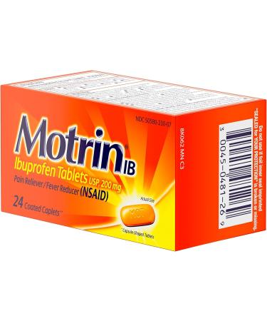 Motrin IB 200mg Tablets - Fever, Muscle Aches, Headache & Back Pain Relief - 24 Ct - Buy Online on GoSupps.com