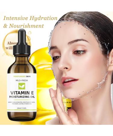 Grospe Pure Vitamin E Oil 100% Vitamin E Oil for Skin Face Nails Hair and Body - Facial Oils Tocopherol to Repair Dry Damaged Skin Moisturizing Dermaplaning Skins 2 Fl Oz - Buy Online on GoSupps.com