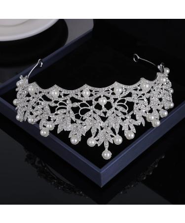 Kamirola Baroque Wedding Crown: Pearl Crystal Tiara for Bride and Flower Girls - Buy Online on GoSupps.com