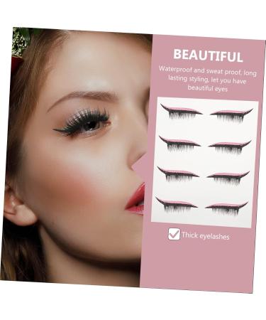  LALAFINA 4 Pairs of Long False Eyelash Eye Makeup Stickers Strip Eyelashes Eyeliner Strip Stickers Sticky Sticky Eyeliner for Men Plastic Lip Gloss Missing Undress - Buy Online on GoSupps.com