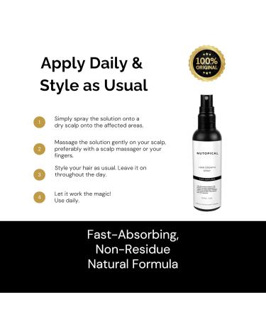 Hair Growth Spray for Thinning Hair - Regrowth Treatment for Men & Women with Castor Rosemary & Argan Oil - Strengthens & Thickens - Made in USA - 4 Fl Oz - Buy Online on GoSupps.com
