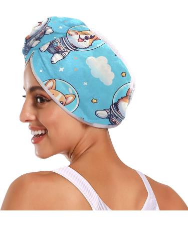 Dog Astronauts Hair Towel 2 Pack | Super Absorbent Quick Dry Hair Turbans for Women & Girls - Buy Online on GoSupps.com