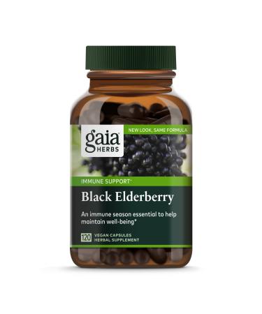 Gaia Herbs Black Elderberry with Acerola 120 Vegan Capsules