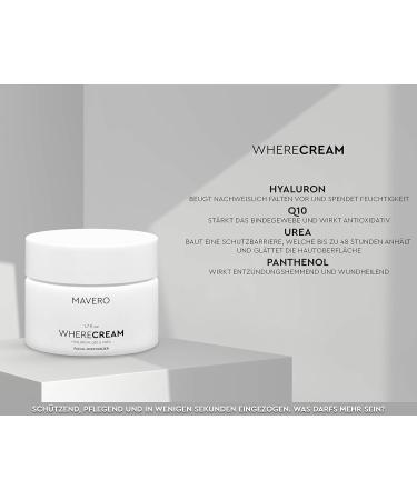 MAVERO Cosmetics Mavero WHERECREAM Hyaluron face cream with urea & Q10 face cream dry skin moisturizing face care antiwrinkle cream moisturizer face skin cream - Buy Online on GoSupps.com