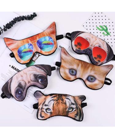 5 Pack Cute Animal Sleep Eye Masks - Soft Plush Blindfolds for Kids, Girls, Men, Women - Perfect for Travel, Nap, and Night Sleeping - Buy Online on GoSupps.com