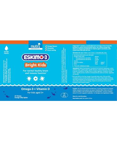 Eskimo-3 Bright Kids Fish Oil Jelly Splats - Nutri Advanced - 27 Servings - Buy Online on GoSupps.com