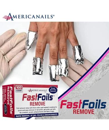 Americanails FastFoils 100 ct - Gel Polish Foil Remover Wraps with Pure Acetone - Nail Polish, Gel Nails, Acrylic & Dip Nails - All-in-One Removal Solution - Buy Online on GoSupps.com