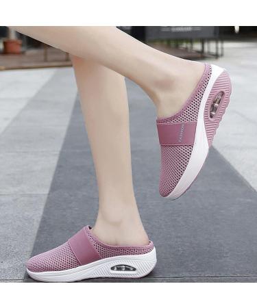 LELEWANG Womens Orthopedic Diabetic Walking Shoes 7 Navy Blue - Lightweight Breathable Slip-on Slippers with Air Cushion Technology - Buy Online on GoSupps.com