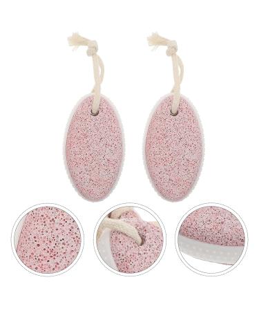 Minkissy Foot Peeling Pumice Stone - Natural 2-Piece Pedicure Tool for Dead Skin Removal - Pink Foot Care Essential - Buy Online on GoSupps.com