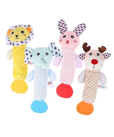 Upkoch 12 STK plush toy in the design interactive toy Animal design soft toy bell-weighting toy toys baby toys cartoon toys gripes as shown x 3 pieces mx3pcs