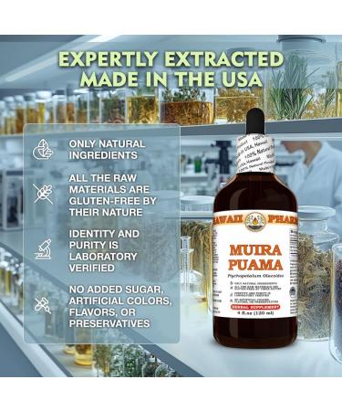 Hawaii Pharm Muira Puama Extract, Tincture for Boosting Desire and Energy, Supports Memory, Promotes Calmness, Enhances Circulation, Reduces Dark Circles, Encourages Vitality - 4 fl.oz 4 Fl Oz (Pack of 1) - Buy Online on GoSupps.com