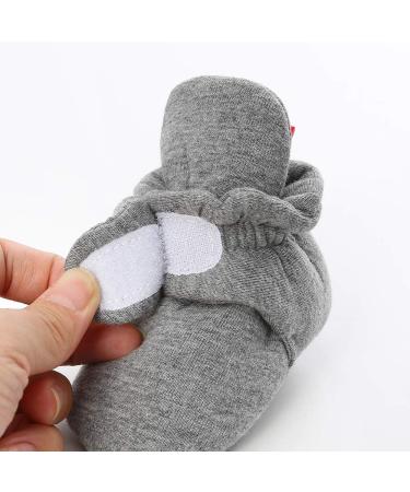 LACOFIA Baby Anti-Slip Soft Sole Slipper Booties | Dark Gray | 0-6 Months - Buy Online on GoSupps.com