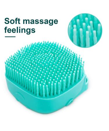 Molain Silicone Dog Cat Bath Brush Comb - Soft Grooming & Massage Brush with Shampoo Dispenser (Blue) - Buy Online on GoSupps.com