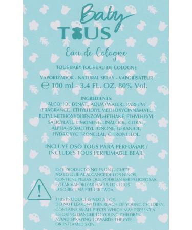Tous Baby Eau de Cologne Spray for Women 3.4 oz - Buy Online on GoSupps.com