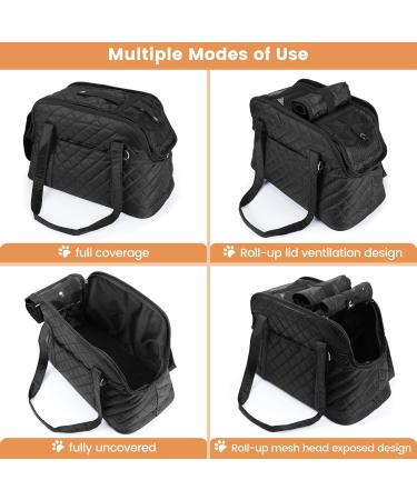 Happy Hachi Dog & Cat Carrier Bag - Portable Travel Bag for Small Pets with Shoulder Strap & Breathable Mesh - Ideal for Pets Up to 7 kg (Black) - Buy Online on GoSupps.com