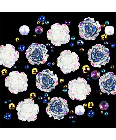 Heart Nail Rhinestones Nail Ornament White Auroras Transparent Illusions Three Dimensionals Resin Rose Ornament Short Clear Press on Nails 1 count (Pack of 1) SL1 - Buy Online on GoSupps.com