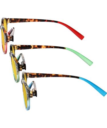 Eyekepper 3 Pack Round Blue Light Blocking Reading Glasses for Women - Stylish Amber Tinted +0.50 Strength Readers - Buy Online on GoSupps.com