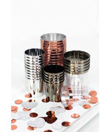 Just Artifacts 1oz Plastic Shot Glasses - Metallic Rose Gold Rim (120pcs) | 120 Count Pack - Buy Online on GoSupps.com