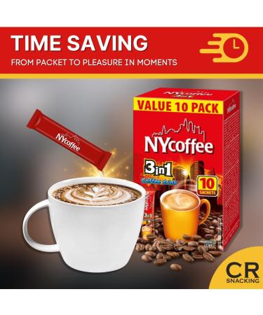 NY COFFEE 3 IN 1 BOX (10 x 10 SACHETS) - Coffee Sachets Bulk | 3 in 1 Coffee Sachets Bulk Coffee | Individual Coffee Sachets Individually Wrapped | Instant Coffee Sachet | Mokate Coffee Sachets 3 in 1 100.00 g (Pack of 1) - Buy Online on GoSupps.com
