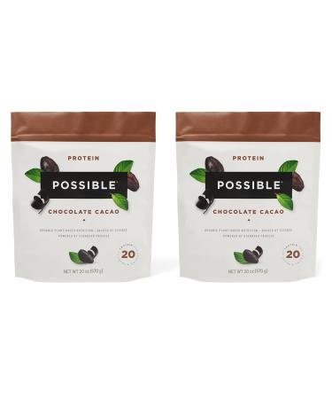 Protein Powder Chocolate Cacao - 20g of Vegan Plant-Based Protein Mix - Non-GMO Non-Dairy Gluten-Free - 3.5g of BCAAs - 9 Essential Amino Acids - 30-Day Supply - 2 Bag 30 Servings Chocolate Cacao 1.25 Pound (Pack of 2)