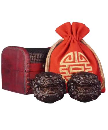 Unbit stressball baoding ball ball marble 2 pieces baoding balls walnut form chinese exercise stress balls hand self -massage trigger points (color: a)
