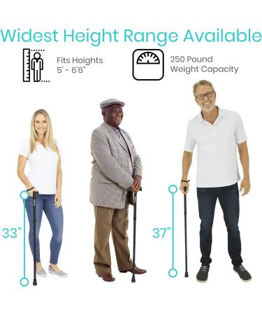 Folding Cane for Men and Women - Lightweight and Adjustable - Portable Hand Walking Stick - Balancing Mobility Aid - Sleek Black Design - Buy Online on GoSupps.com