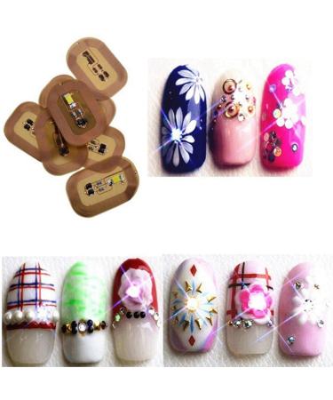 Viodmss 10Pcs NFC Flash Nail Sticker LED Bare Chip Intelligent Luminous Nail Lamp Nail Sticker Enhancement Dark Blue - Buy Online on GoSupps.com