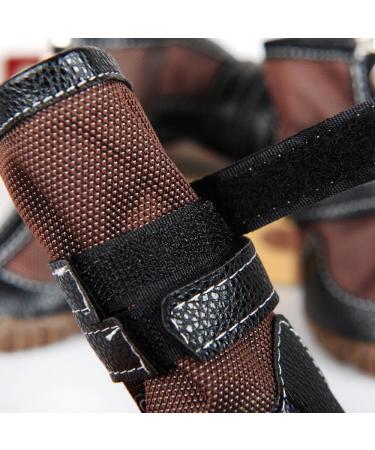 FLAdorepet Large Dog Waterproof Martin Boots - Pack of 4 Brown Shoes for Pitbull & Golden Retriever - Buy Online on GoSupps.com
