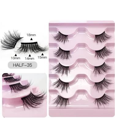 FAIRYGATE Fake Lashes Lashes Natural Look False Eyelashes Half Lashes Dramatic Fluffy Eye Lashes Short Wispy 5 Pairs Mink Lash with Glue and Pink Tweezers B5109 FGJSTB5109 - Buy Online on GoSupps.com