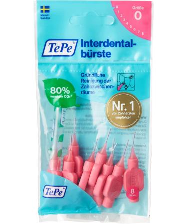 TePe Interdental Brush Size 0 - Pack of 3 (8 Pieces) | Best for Oral Hygiene | International Shipping Available - Buy Online on GoSupps.com