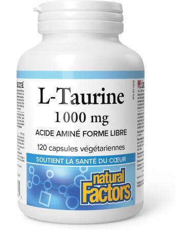 Natural Factors L-Taurine 1000 mg 120 vegetarian capsules Free Form Amino Acid Supports Heart Health - Buy Online on GoSupps.com