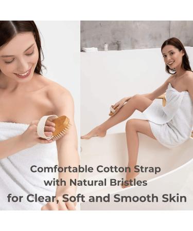 Natural Bristle Dry Brushing Body Spa Set with Face Cleansing Brush - Lymphatic Drainage & Cellulite Massager for Radiant Skin - Buy Online on GoSupps.com