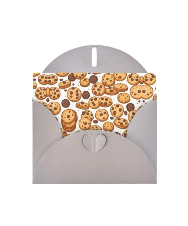 YYHWHJDE Gray Cookies Food Chocolate Chip Biscuits pattern High-Grade Pearl Paper Greeting Card :: 4X6 in for Birthday Card Party Invitation Card Gray One Size