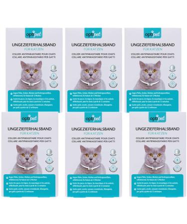 Optipet 6x vermin collar for cats |4 months of protection |For fleas mosquitoes mite |reflective for cats from 12 weeks