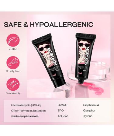 Morovan Poly Gel Nail Kit - 20 Colors with UV Light | Glitter Nail Starter Kit for DIY Home Nail Extensions | Ideal Gifts for Women - Buy Online on GoSupps.com