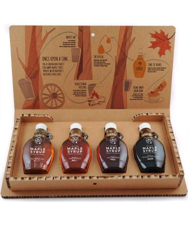 MapleFarm - Pure maple syrup in a gift box. Tasting pack 4 variants: GOLD - AMBER - DARK - VERY DARK.