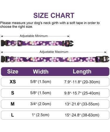 Mercano Adjustable Dog Collar - Soft Nylon Comfort & Stylish Pattern for Small & Medium Dogs & Cats (S Flower Pink) - Buy Online on GoSupps.com